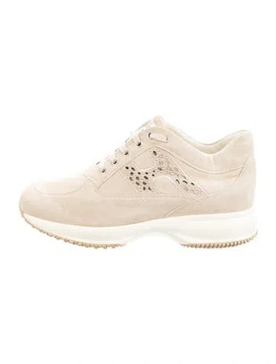 Pre-owned Hogan Suede Graphic Print Chunky Sneakers In Neutral
