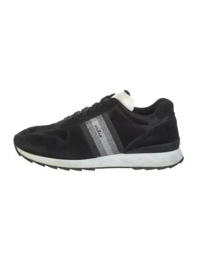 Pre-owned Hogan Suede Graphic Print Sneakers In Black