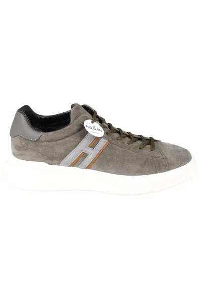 Hogan Suede H Slash Sneakers In Brown