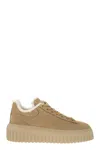 Hogan H-stripes Allacciato H Suede Sneakers In Brown