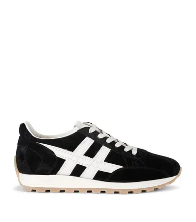 Hogan Suede H671 Allacciato Sneakers In Black