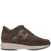 Hogan Suede Interactive Sneakers In Gray