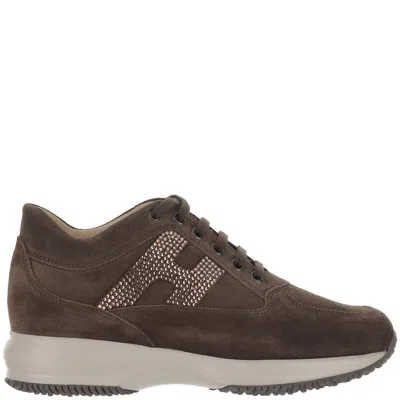 Hogan Suede Interactive Sneakers In Gray