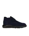 Hogan Suede Lace-up Boots In Black