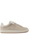 Hogan Minimalist Suede Sneakers With Perforated Detailing