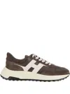 Hogan Coffee Brown Leather Sneakers With Memory Foam Insole In Brown