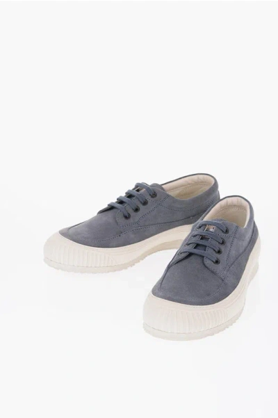 Hogan Suede Lace-up Sneakers With Rubber Sole In Gray