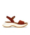 Hogan Suede Leather Sandals In Animal Print