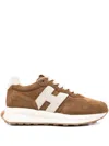 Hogan Leather Sneakers With Round Toe And Rubber Sole In Multi