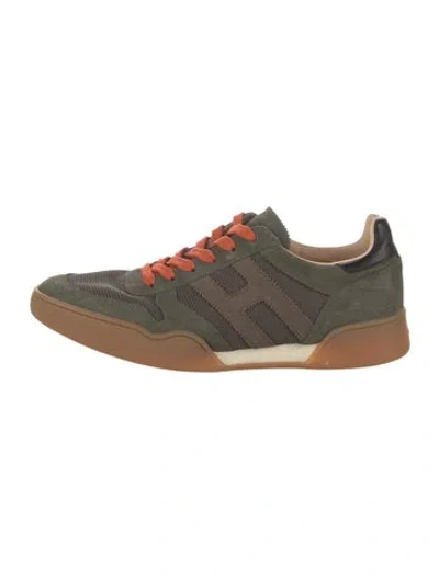 Pre-owned Hogan Suede Leather Trim Embellishment Sneakers In Green