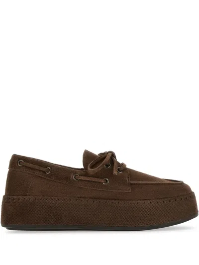 Hogan Suede Loafers In Brown