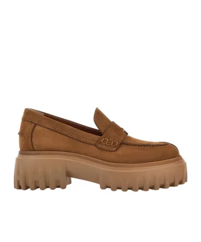 Hogan Suede Loafers In Brown