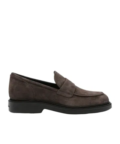 Hogan Suede Loafers In Brown