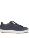 Hogan Perforated Grey Sneakers With Artisanal Washing Treatment In Blau