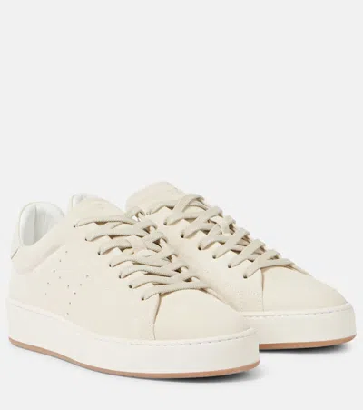 Hogan Suede Low-top Sneakers In White