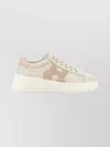 Hogan Suede Panel Sneakers Rubber Sole In Gold