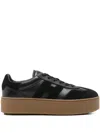 Hogan Suede Panelled Sneakers In Black