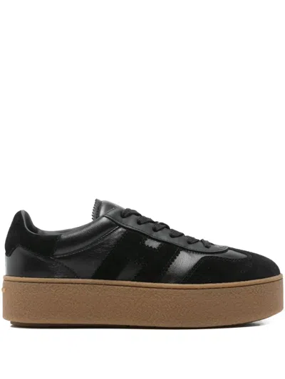 Hogan Suede Panelled Sneakers In Black