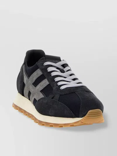Hogan Suede Panels Rubber Sole Sneakers