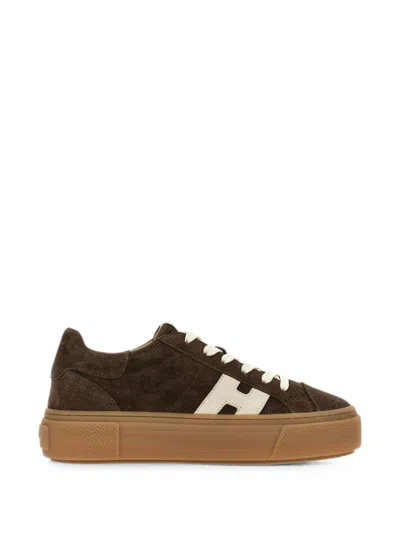 Hogan Suede Platform Skate Sneaker In Brown