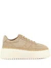 Hogan Light Biscuit H710 H-stripes Basket Sneakers In Multi