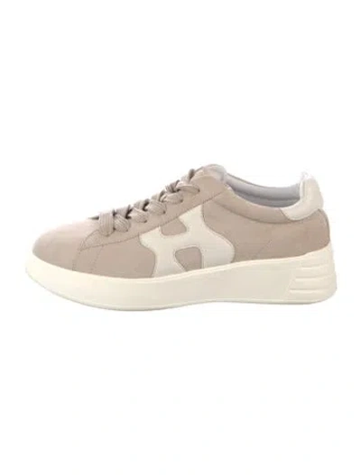 Pre-owned Hogan Suede Printed Sneakers In Neutral