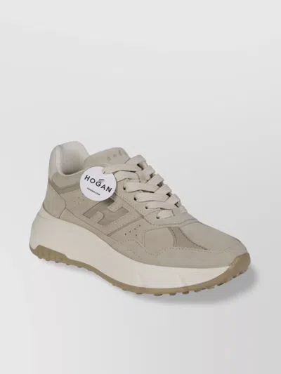 Hogan Suede Rubber Sole Sneakers In Gray