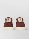 Hogan Suede Rubber Sole Sneakers Perforated Contrast Stitching In Brown