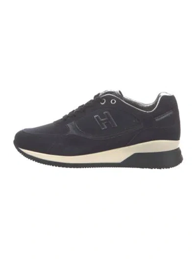 Pre-owned Hogan Suede Sequin Embellishments Athletic Sneakers In Blue