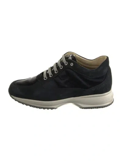 Pre-owned Hogan Suede Sequin Embellishments Sneakers In Black