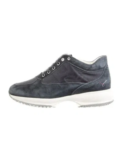 Pre-owned Hogan Suede Sequin Embellishments Sneakers In Blue