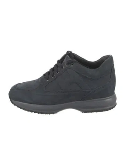 Pre-owned Hogan Suede Sequin Embellishments Sneakers In Blue
