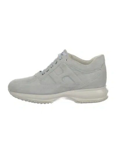 Pre-owned Hogan Suede Sequin Embellishments Sneakers In White