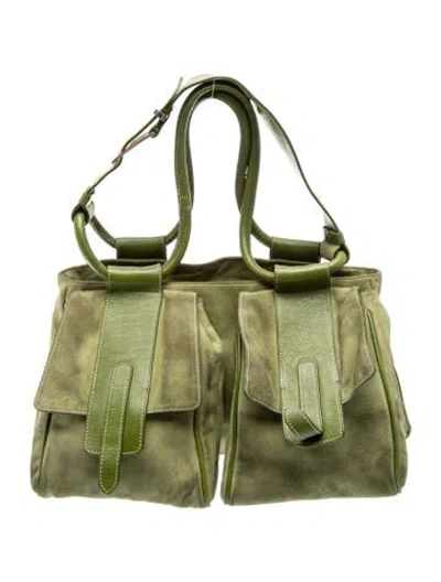 Pre-owned Hogan Suede Shoulder Bag In Green