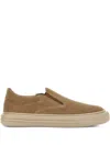 Hogan Slip-on Sneakers In Warm Beige Suede In Brown