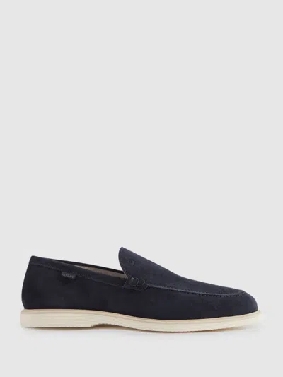 Hogan Suede Slip-ons Loafers In Blue