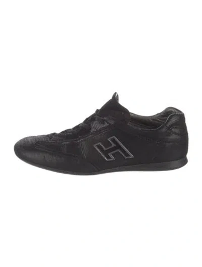 Pre-owned Hogan Suede Sneakers In Black