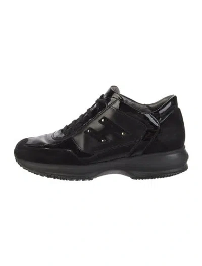 Pre-owned Hogan Suede Sneakers In Black