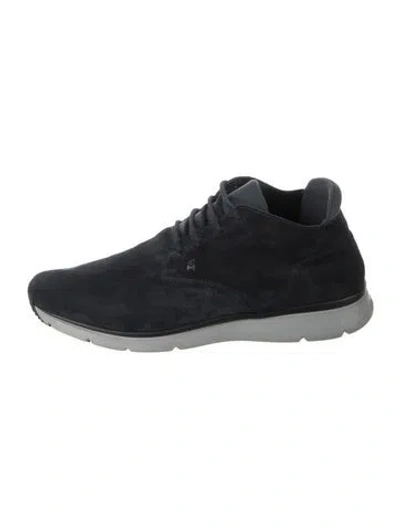 Pre-owned Hogan Suede Sneakers In Black