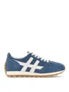 Hogan Blue Suede Leather Sneakers In Blue