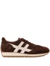 Hogan 86r Running Suede Brown Sneakers In Brown