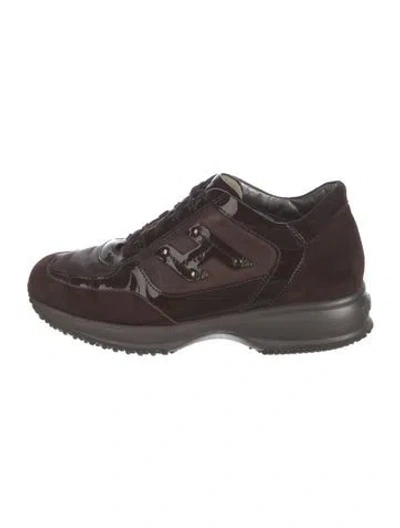 Pre-owned Hogan Suede Sneakers In Brown