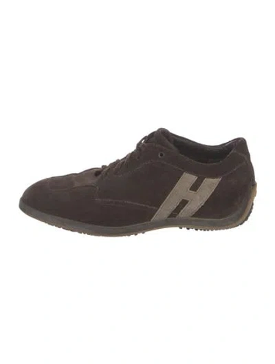 Pre-owned Hogan Suede Sneakers In Brown
