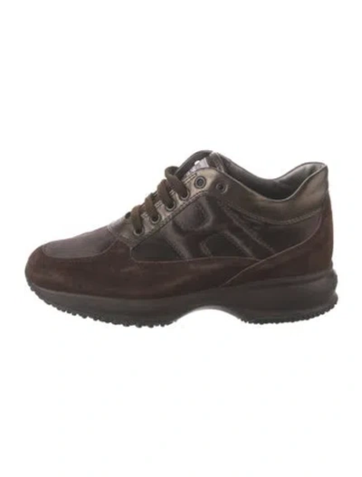Pre-owned Hogan Suede Sneakers In Brown