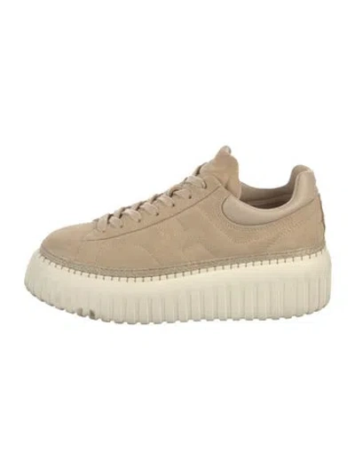 Pre-owned Hogan Suede Sneakers In Neutrals