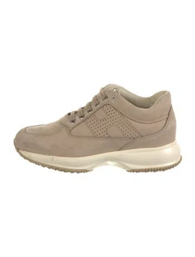Pre-owned Hogan Suede Sneakers In Neutrals