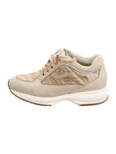 Pre-owned Hogan Suede Sneakers In Neutrals