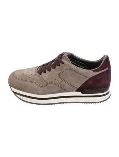 Pre-owned Hogan Suede Sneakers In Neutrals