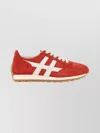 Hogan Suede Sneakers With Contrast Stripes And Rubber Sole In Red