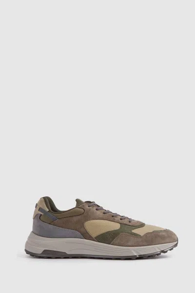 Hogan Suede Woven Trainers In Grey Multi